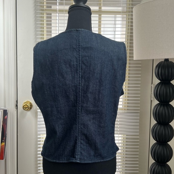 New York & Company Blue Denim Vest Classic Sleeveless Design - Picture 6 of 8